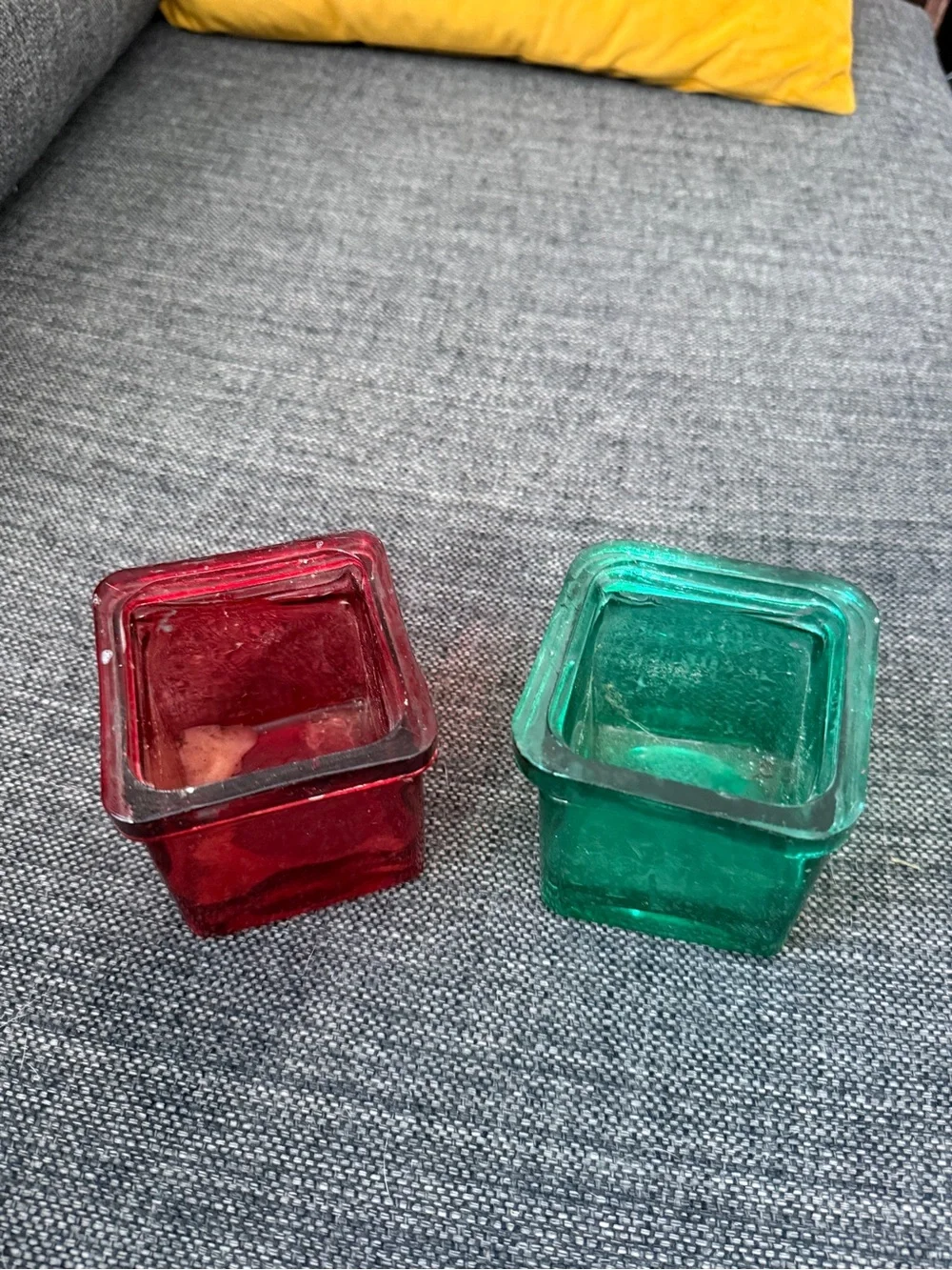 Red and Green Glass Votive Candle Holders - Home Accents Potterybarn
